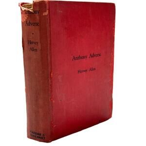 Vintage Book 1933 Anthony Adverse Red hard Cover Book by Hervey Allen